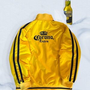 Vintage Late 90s/Y2K Corona Calhoun Sportswear Embroidered Yellow & Navy Jacket